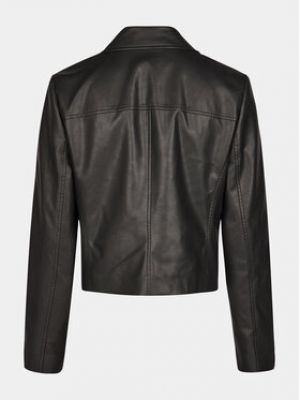 Slim fit kožená bunda z imitace kůže Marc Aurel černá