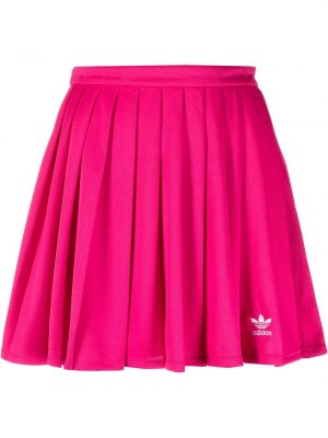Плиссированная юбка с вышивкой Adidas, розовый
