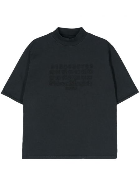Bavlněné tričko s výšivkou Maison Margiela šedé