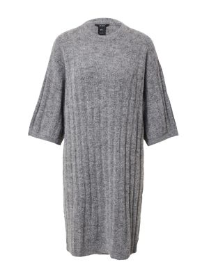 Nylonové vlnené priliehavé pletené šaty Lindex - sivá