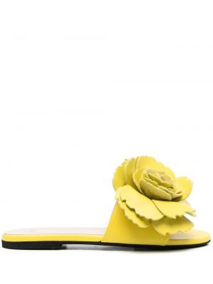 Kvetinové sandále bez podpätku N°21 žltá