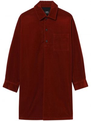 Manšestrová košile A.p.c. červená