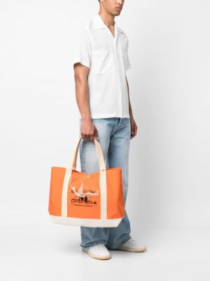 Shopper kabelka s potiskem Junya Watanabe oranžová