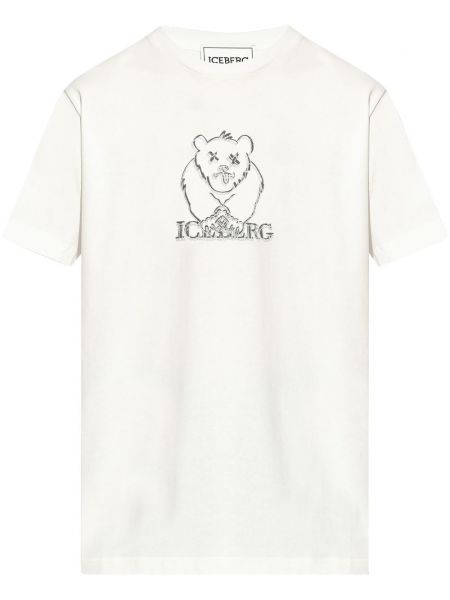 Broderet t-shirt Iceberg sort