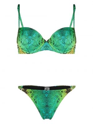 Bikini nyomtatás Noire Swimwear zöld
