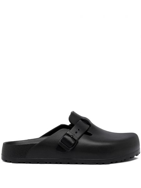 Saboți din piele Birkenstock negru