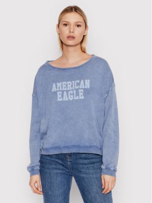Majica dugih rukava sa dugačkim rukavima oversized American Eagle plava