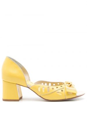 Кожени полуотворени обувки Sarah Chofakian жълто