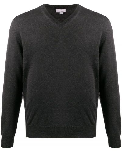 Jersey de punto con escote v de tela jersey Canali negro