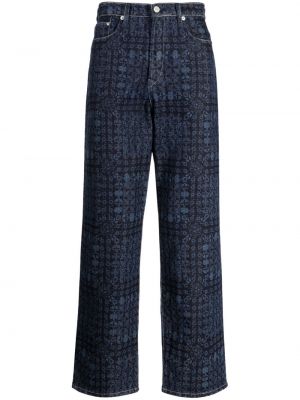 Straight leg jeans con stampa Ps Paul Smith blu