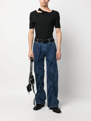Bavlněné straight fit džíny relaxed fit Y/project modré
