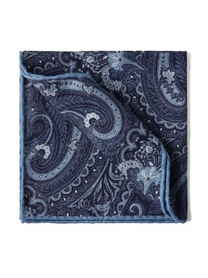 Cravate en soie à fleurs avec poches Brunello Cucinelli bleu