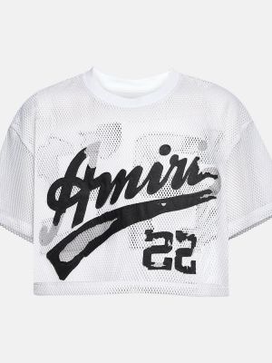 Мрежеста тениска Amiri бяло