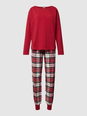 Piżama z nadrukiem Esprit czerwona
