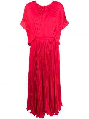Drapované plisované dlouhé šaty Styland červená
