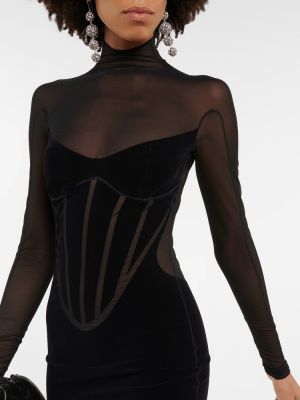 Φόρεμα από διχτυωτό Wolford μαύρο