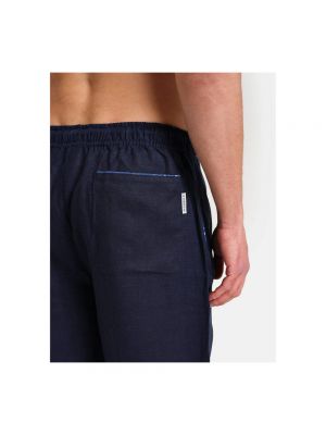Pantalones rectos de lino Peninsula azul