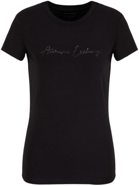 Тениска с кръгло деколте Armani Exchange черно