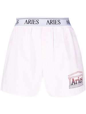Shorts de sport à imprimé Aries rose