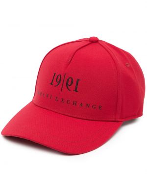 Gorra con estampado Armani Exchange rojo