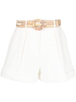 Shorts aus baumwoll mit plisseefalten Zimmermann weiß