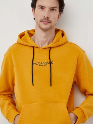 Pamučna hoodie s kapuljačom Paul&shark narančasta