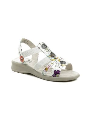 Květinové sandály Jana bílé
