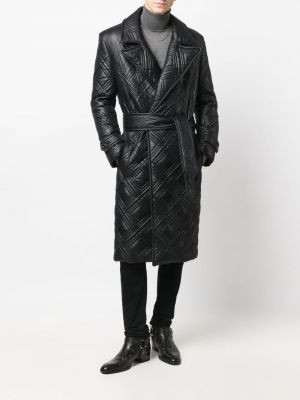 Pikowany płaszcz Saint Laurent czarny