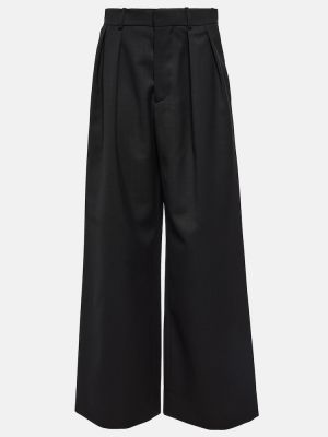 Μάλλινο παντελόνι με χαμηλή μέση σε φαρδιά γραμμή Wardrobe.nyc μαύρο