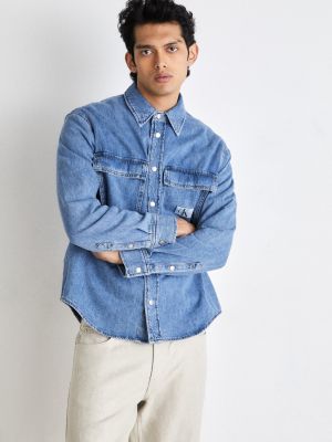Джинсовая рубашка свободного кроя Calvin Klein Jeans