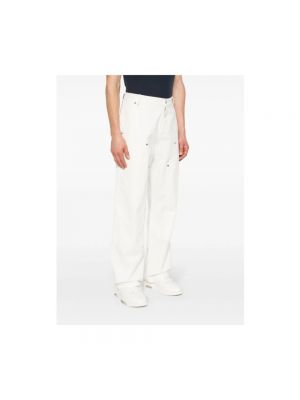 Pantalones rectos de cintura alta Represent blanco