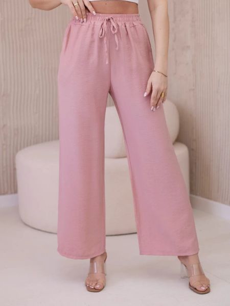 Pantaloni din viscoză Kesi roz