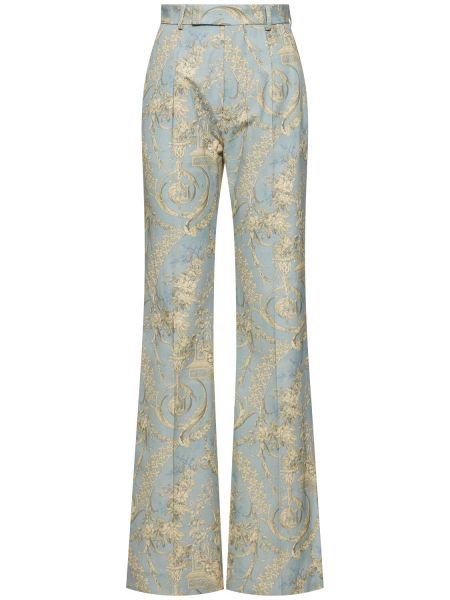 Žakárové bavlnené nohavice Vivienne Westwood modrá