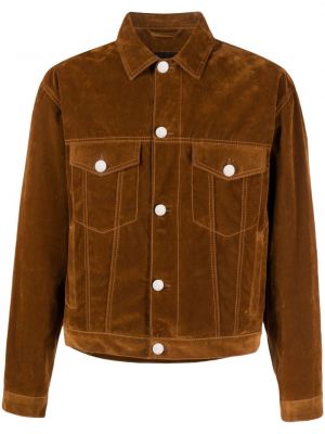 Bavlněná džínová bunda s výšivkou Etro hnědá