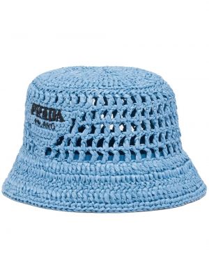 Pletený klobouk s výšivkou Prada