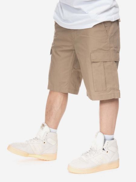 Pamučne kožne kratke hlače Carhartt Wip smeđa