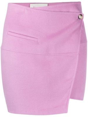 Vlněné mini sukně s kapsami Nanushka - růžová