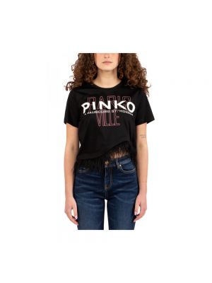 Koszulka bawełniana Pinko czarna