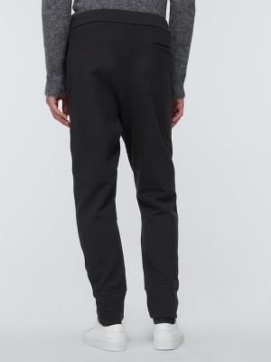 Spodnie sportowe bawełniane z dżerseju Jil Sander czarne