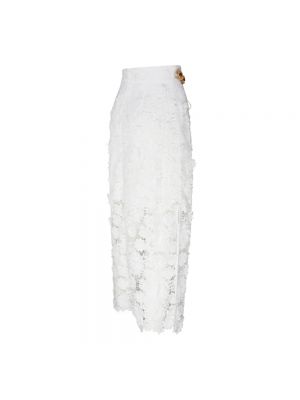 Falda larga de encaje Zimmermann blanco