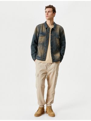 Oversized džínsová bunda na gombíky s vreckami Koton