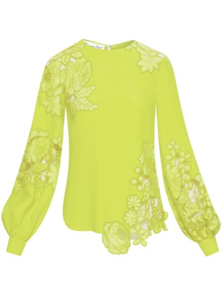 Svilena bluza s cvetličnim vzorcem Oscar De La Renta