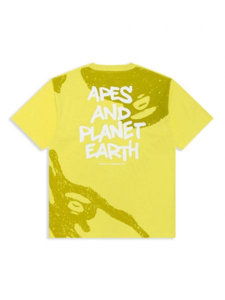 T-shirt aus baumwoll mit print Aape By *a Bathing Ape® gelb