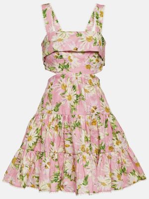 Mini vestido de lino Alemais rosa