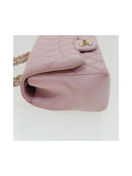Bolso cruzado de cuero retro Chanel Vintage rosa