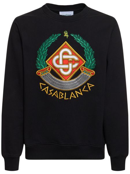 Sweatshirt med broderi Casablanca svart