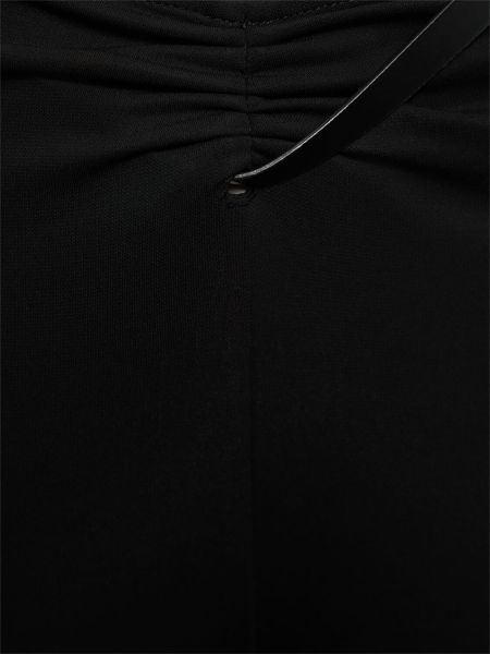 Jersey hlače iz viskoze iz krep tkanine Courreges črna