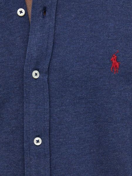 Pernata pamučna košulja s gumbima Polo Ralph Lauren plava