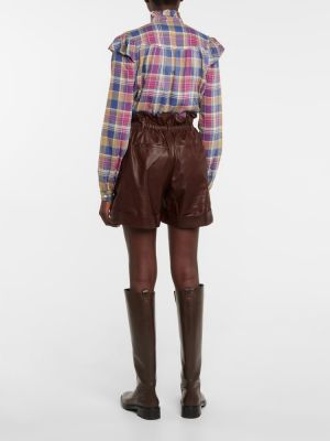 Shorts en cuir Polo Ralph Lauren marron