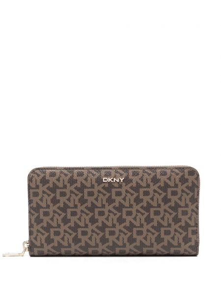 Trykt lommebok Dkny brun